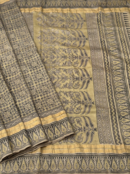EYARKAI - NATURAL DYE KODALIKARUPPUR BLOCK PRINTS ON MULBERRY SILK