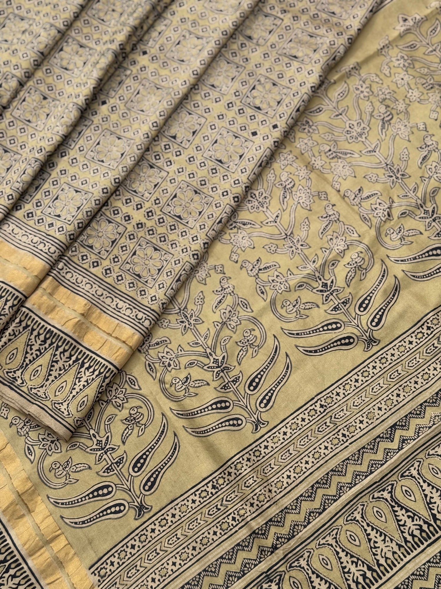 EYARKAI - NATURAL DYE KODALIKARUPPUR BLOCK PRINTS ON MULBERRY SILK