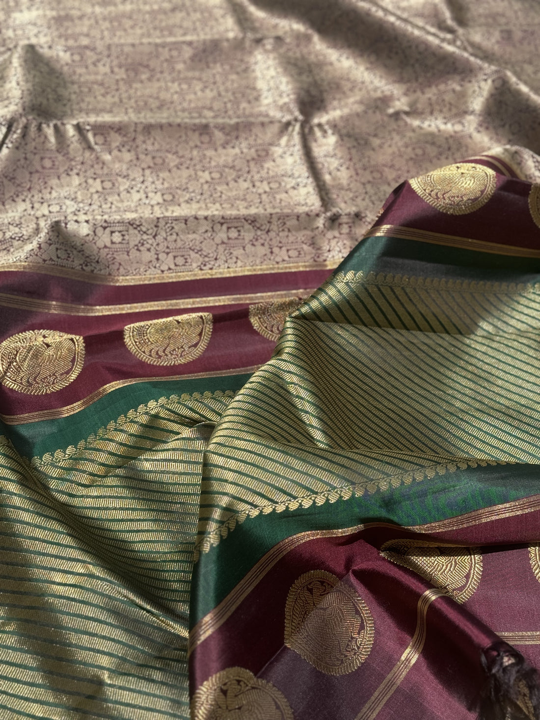 A stunner Masterpiece Garudaseva Adai kanchivaram woven silk saree