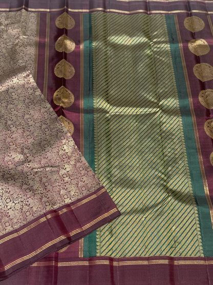 A stunner Masterpiece Garudaseva Adai kanchivaram woven silk saree