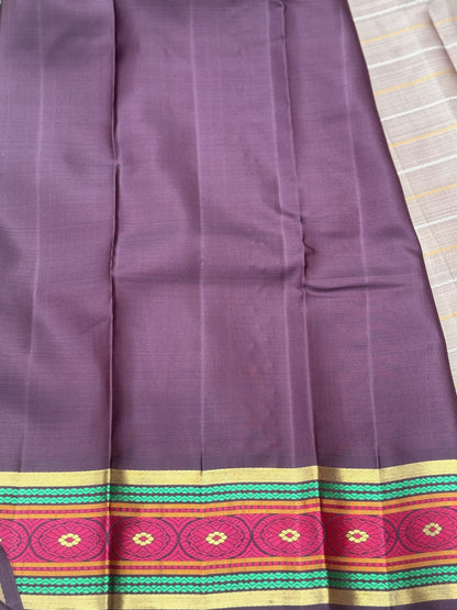 A Masterpiece neli veldhari kanchivaram korvai silk saree in a gorgeous molten gold shade