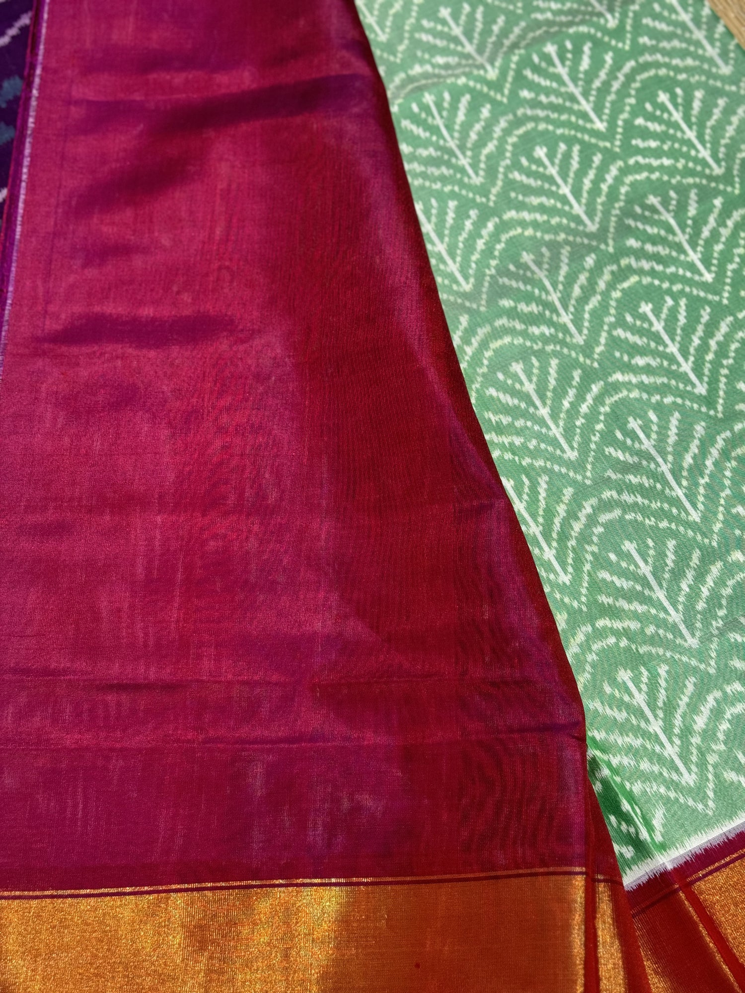 A gorgeous Mint green shade single ikkat patola silk SAREE