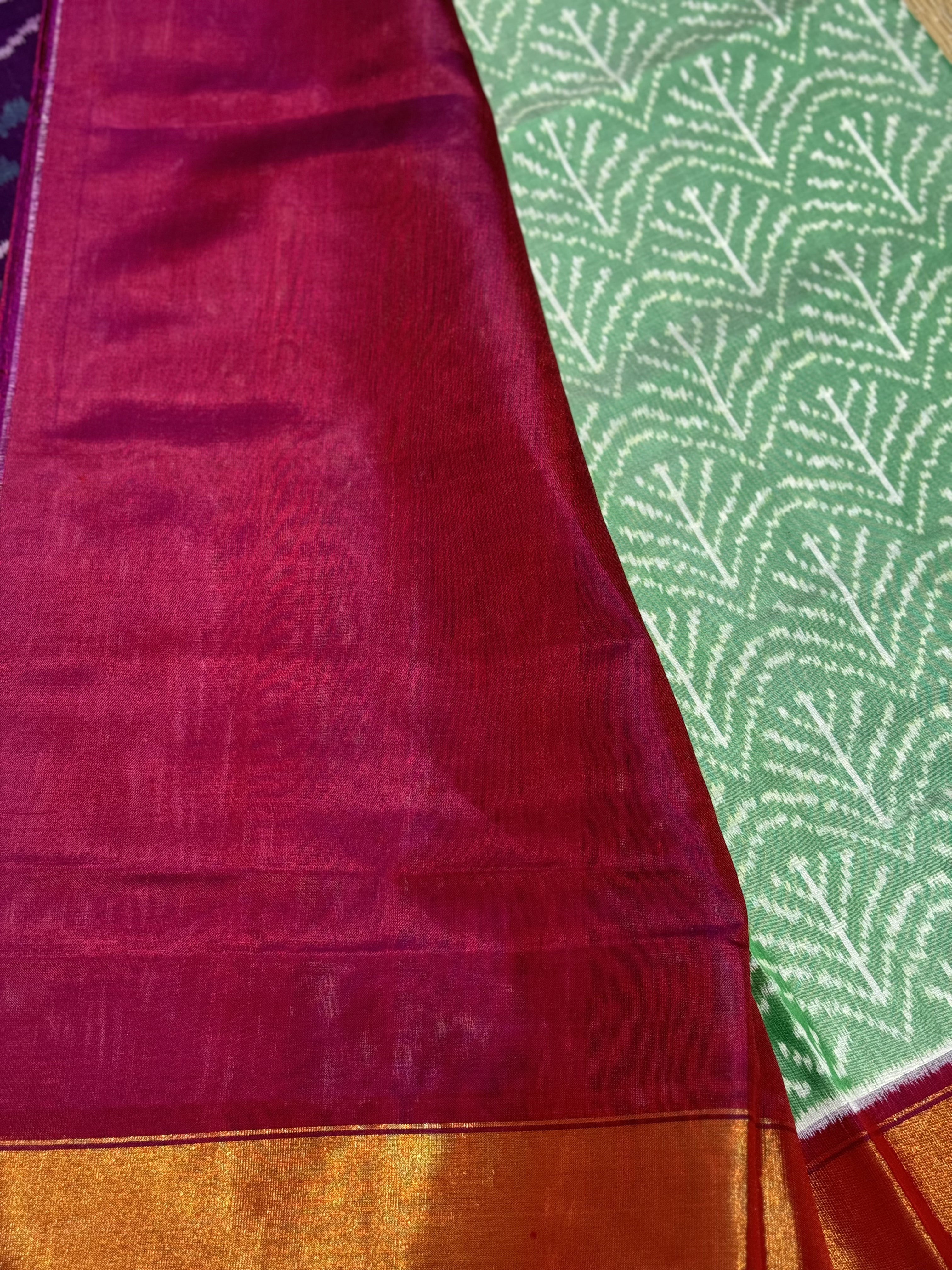 A gorgeous Mint green shade single ikkat patola silk SAREE