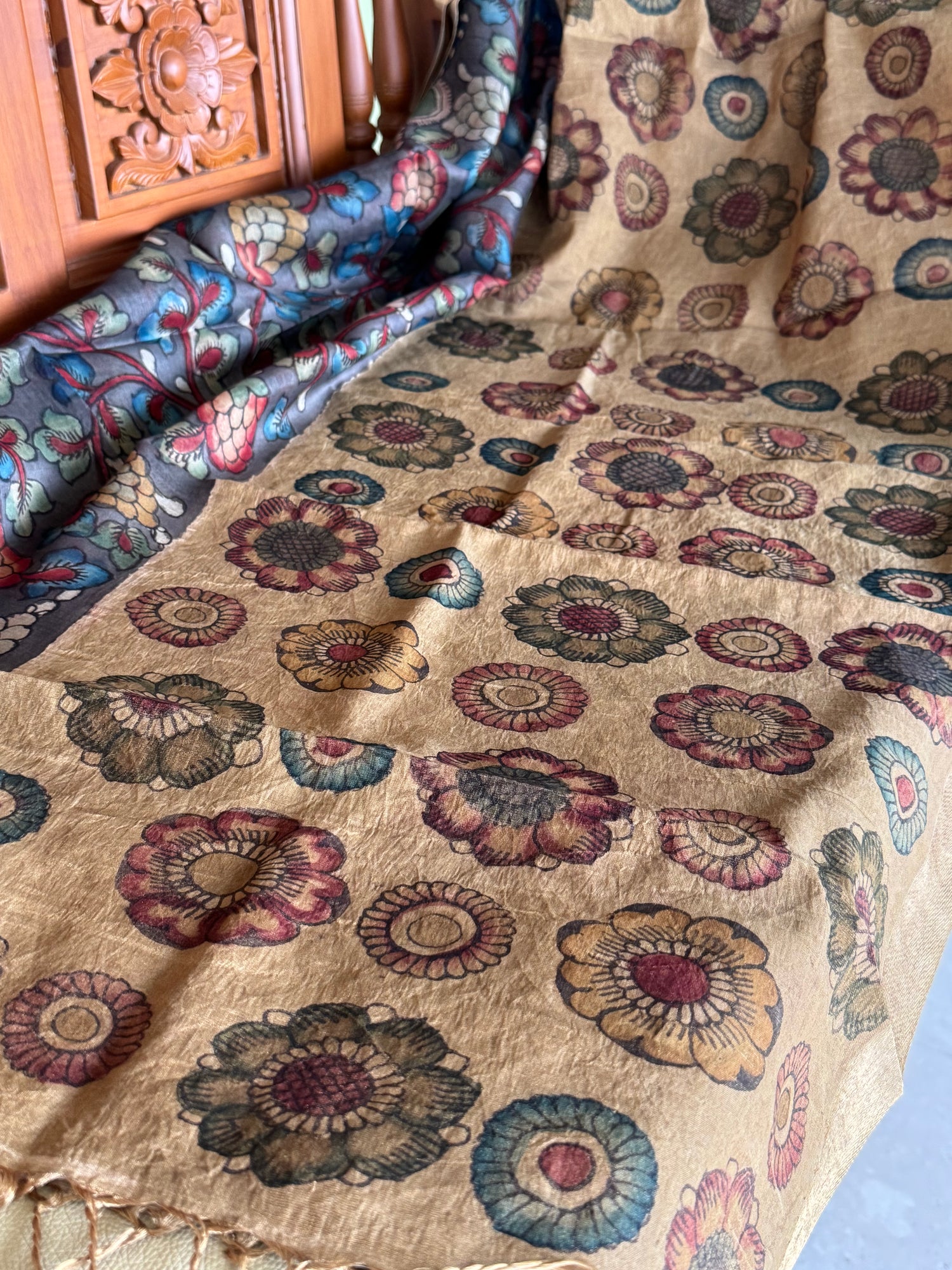 PENKALAMKARI TISSUE SILK DUPPATTA