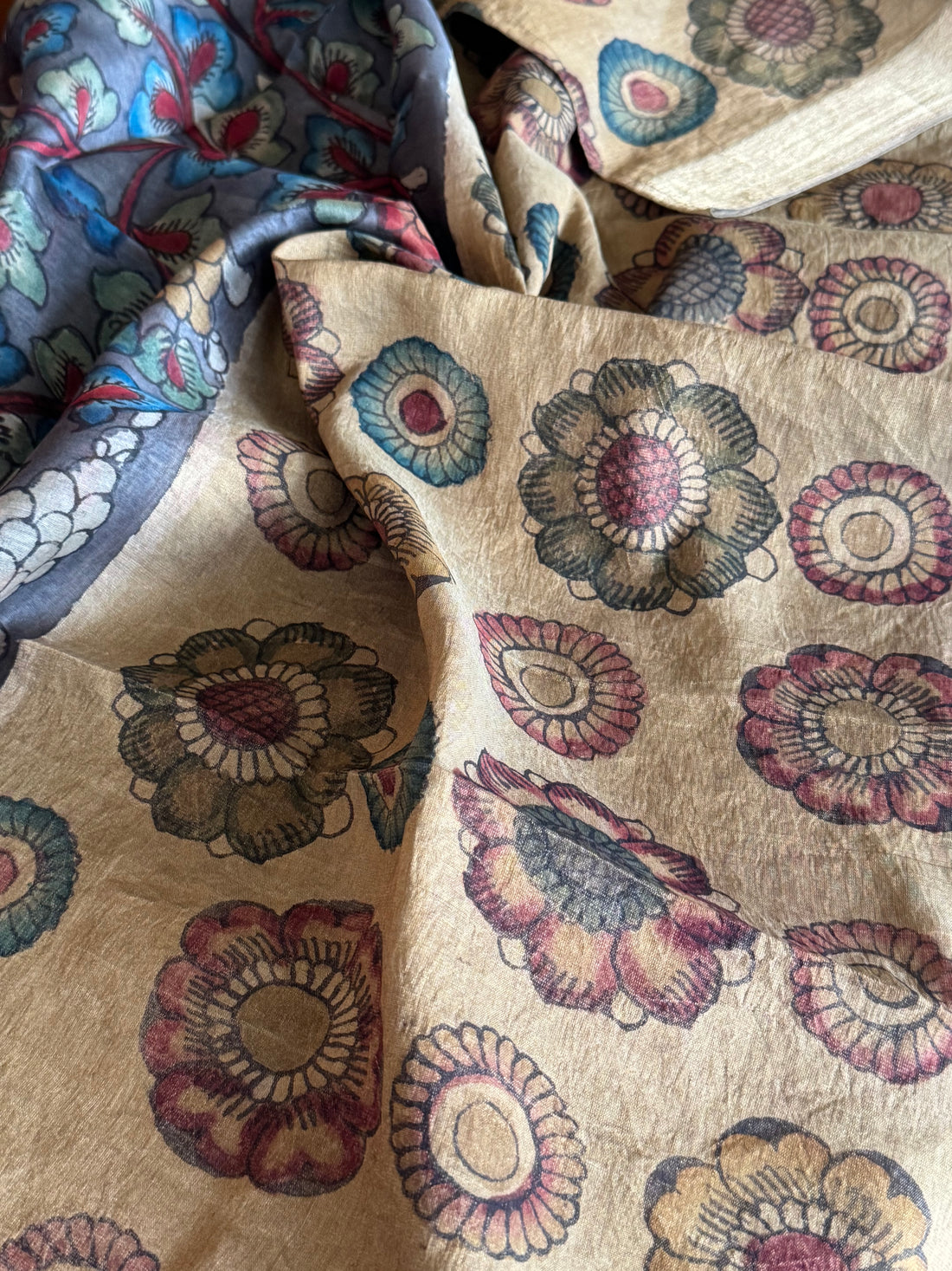 PENKALAMKARI TISSUE SILK DUPPATTA