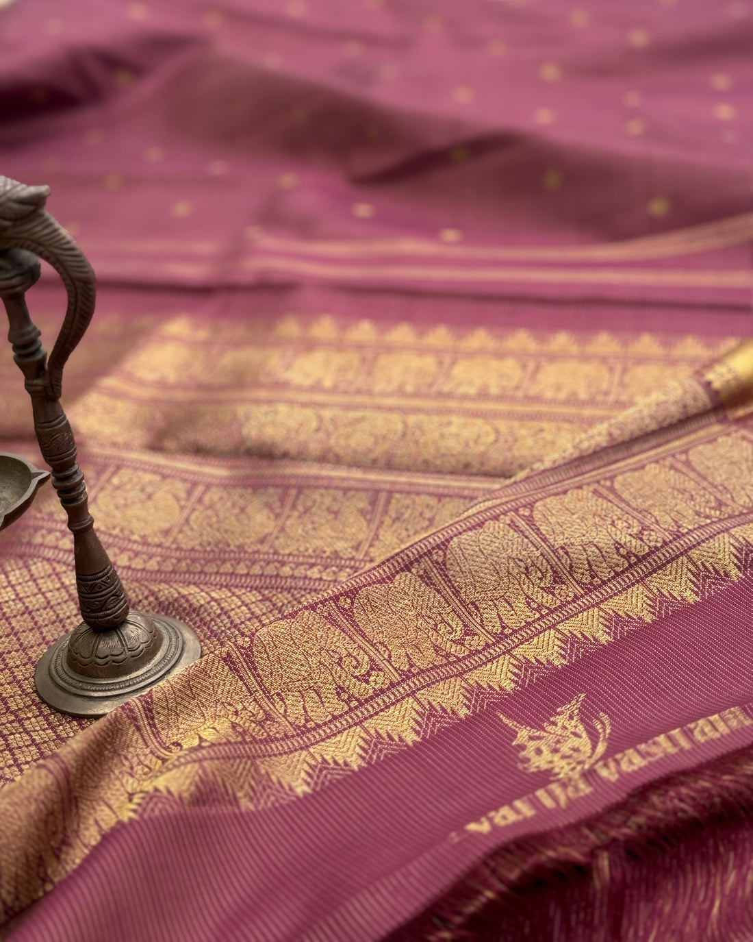 EKANTA - 3 THE COMPLETE NATURAL DYE KANCHIVARAM SILK SAREE VAIRAOOSI