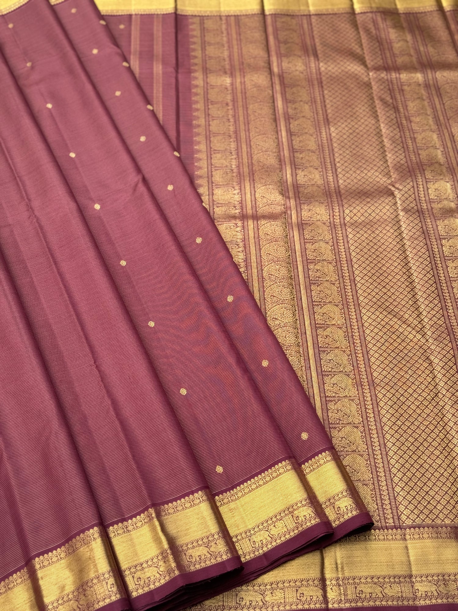 EKANTA - 3 THE COMPLETE NATURAL DYE KANCHIVARAM SILK SAREE - MAJESTIC HEIRLOOM VAIRAOOSI WEAVE