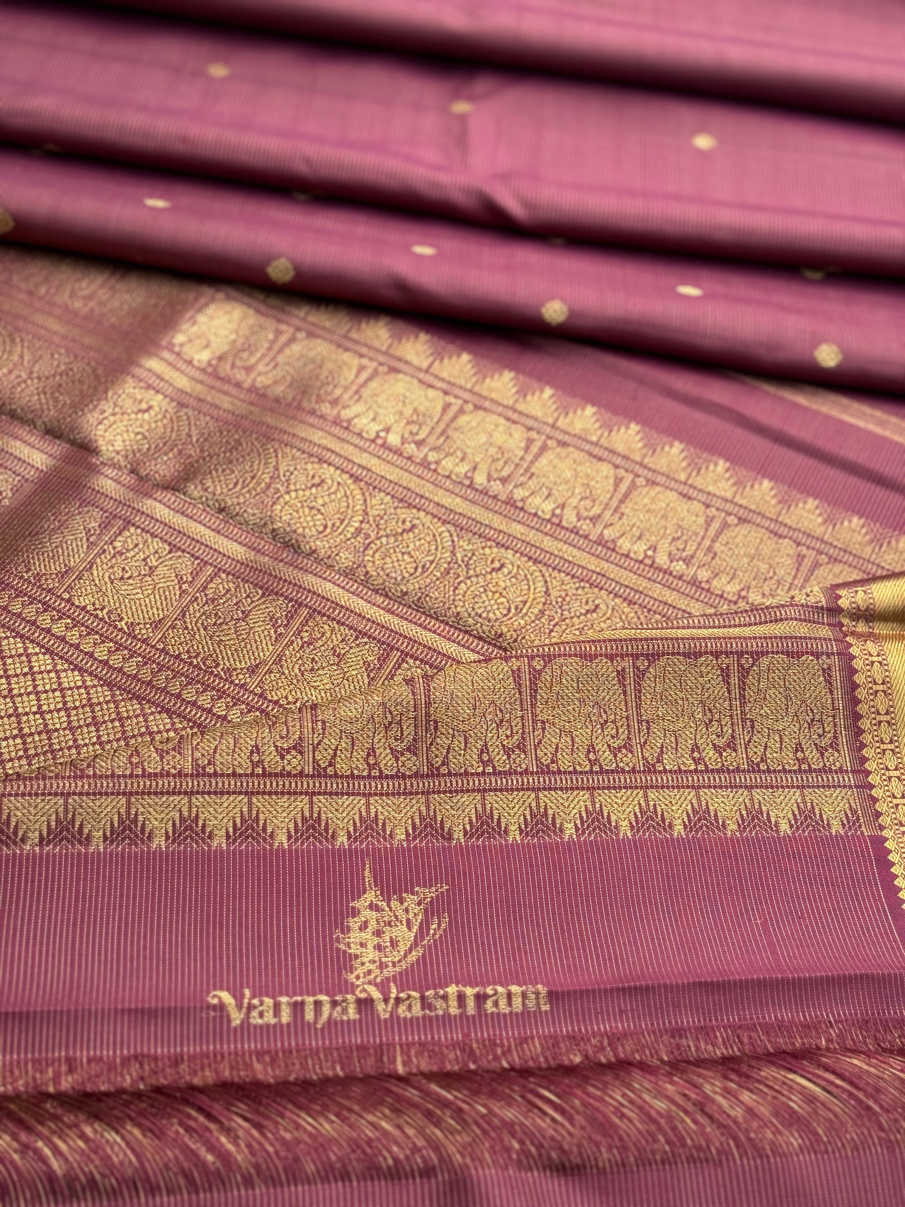 EKANTA - 3 THE COMPLETE NATURAL DYE KANCHIVARAM SILK SAREE - MAJESTIC HEIRLOOM VAIRAOOSI WEAVE