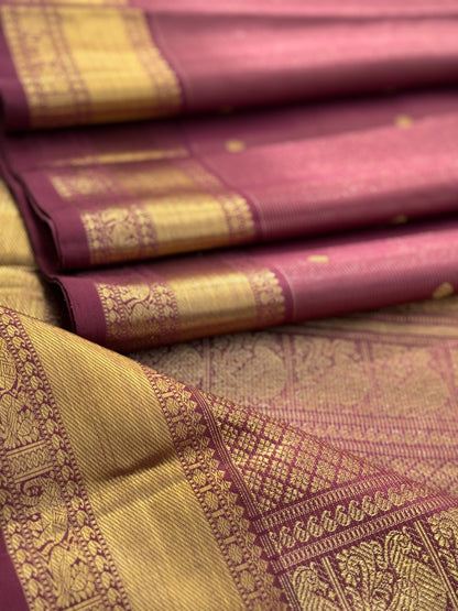 EKANTA - 3 THE COMPLETE NATURAL DYE KANCHIVARAM SILK SAREE - MAJESTIC HEIRLOOM VAIRAOOSI WEAVE