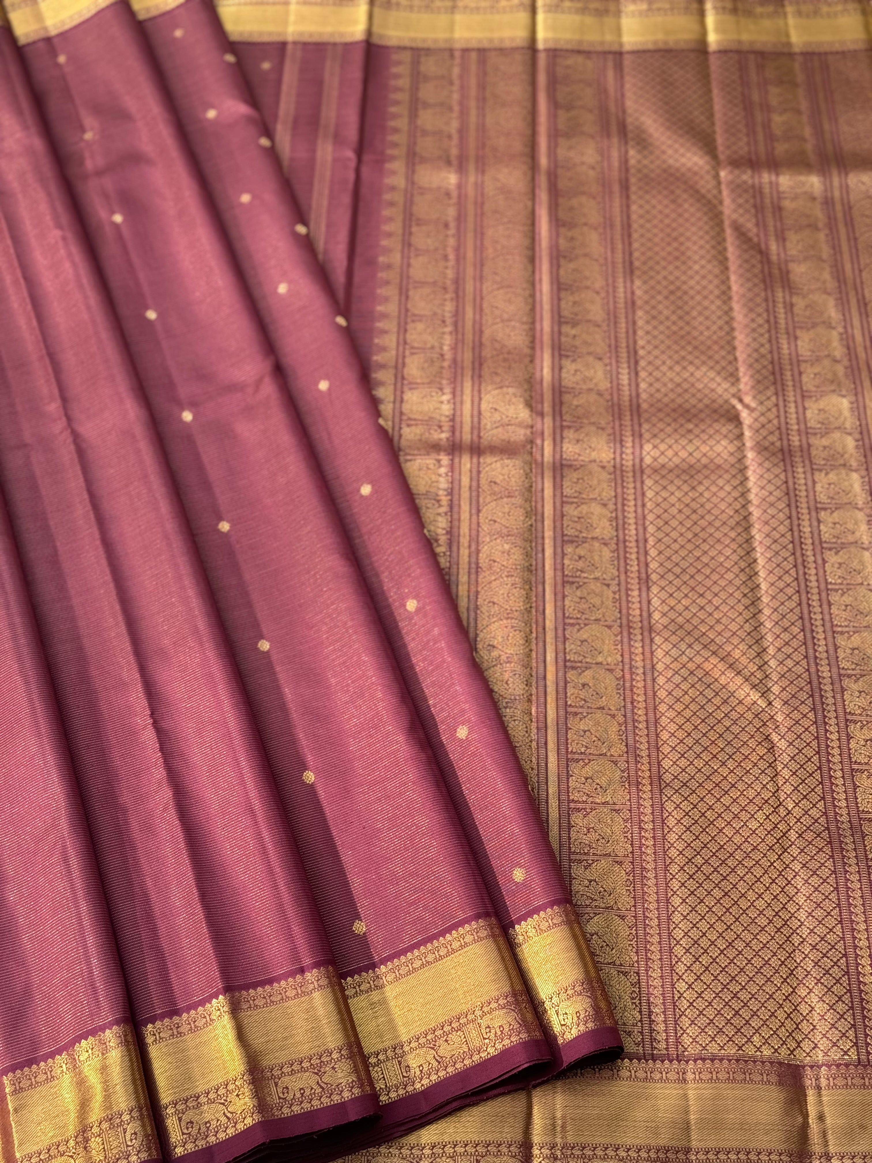 EKANTA - 3 THE COMPLETE NATURAL DYE KANCHIVARAM SILK SAREE - MAJESTIC HEIRLOOM VAIRAOOSI WEAVE