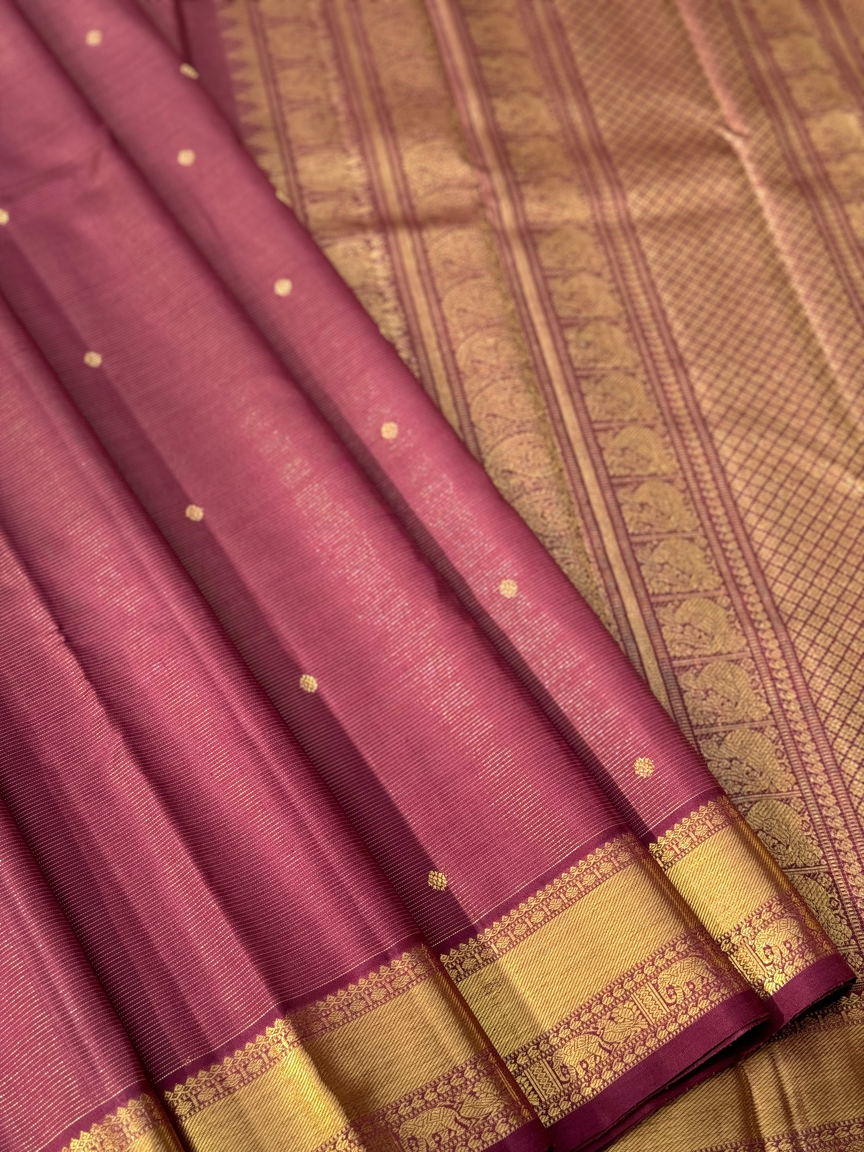 EKANTA - 3 THE COMPLETE NATURAL DYE KANCHIVARAM SILK SAREE - MAJESTIC HEIRLOOM VAIRAOOSI WEAVE