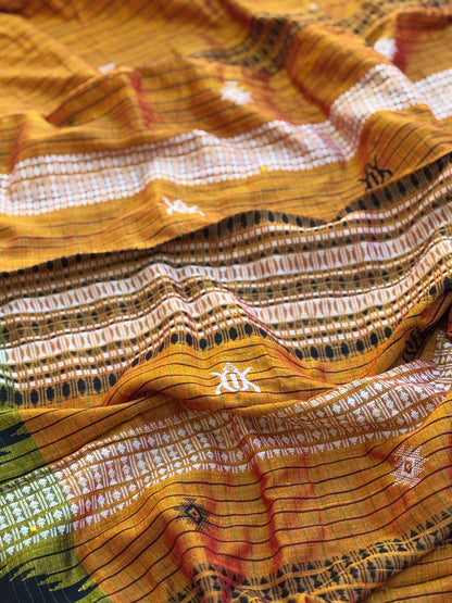 Organic tussar by cotton kotpad Odisha weave saree