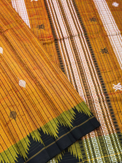 Organic tussar by cotton kotpad Odisha weave saree