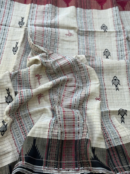 Organic tussar by cotton kotpad Odisha weave saree