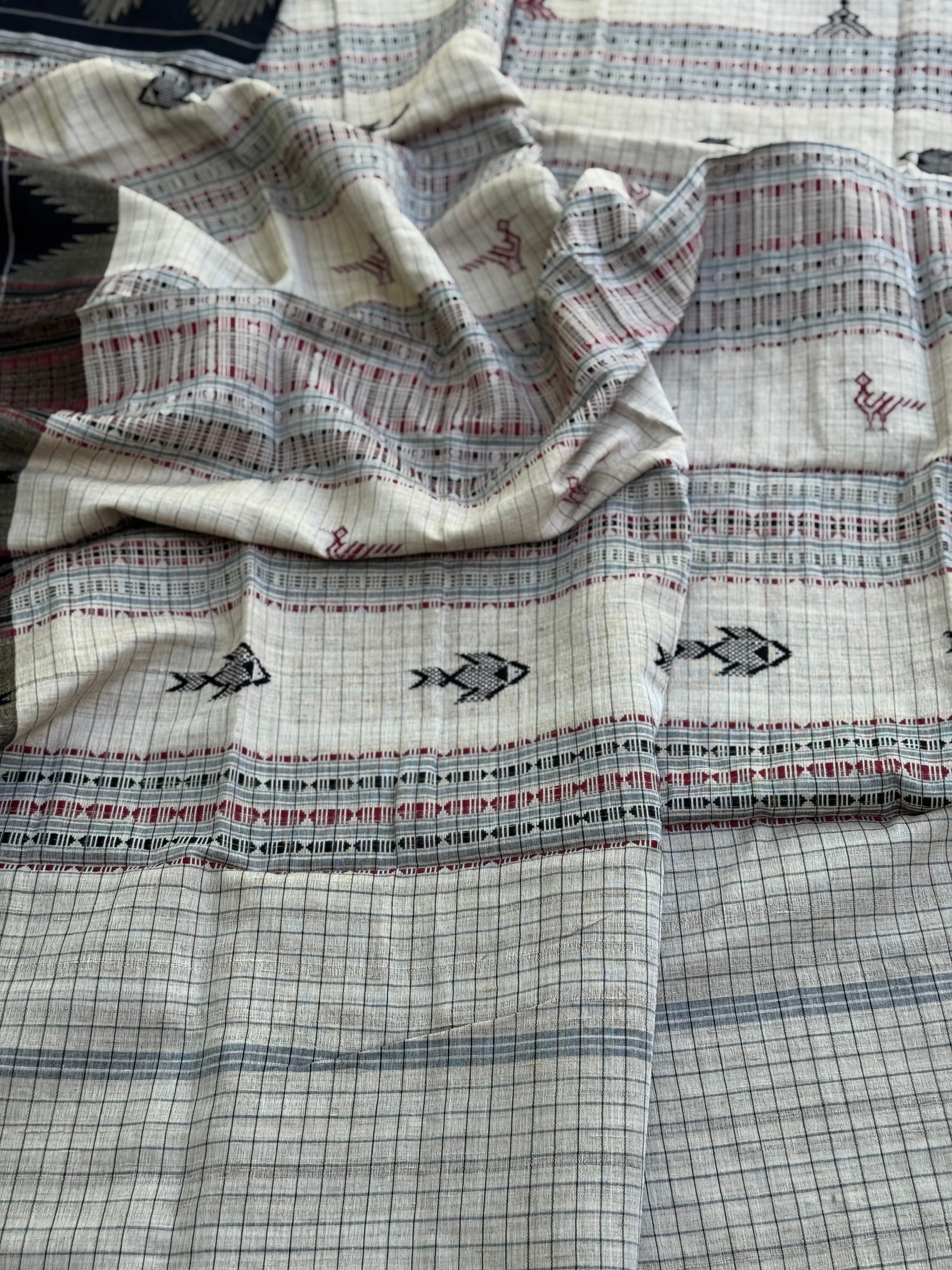 Organic tussar by cotton kotpad Odisha weave saree