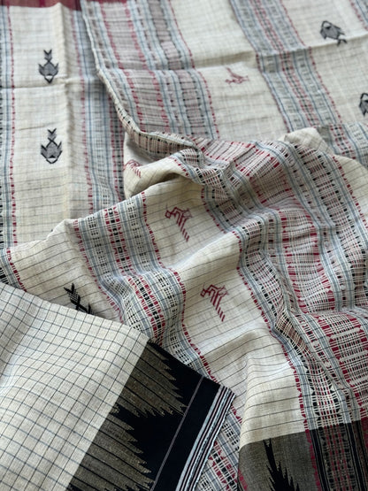 Organic tussar by cotton kotpad Odisha weave saree