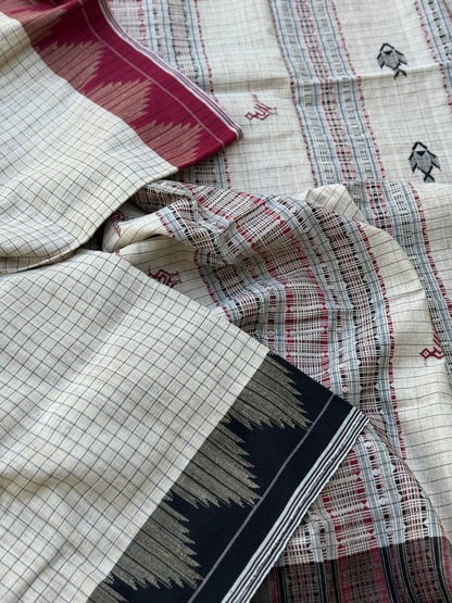 Organic tussar by cotton kotpad Odisha weave saree