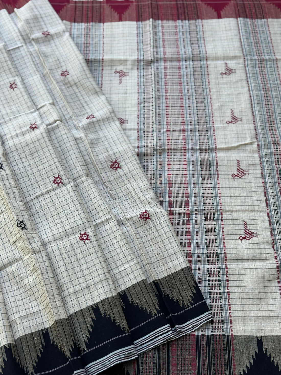 Organic tussar by cotton kotpad Odisha weave saree