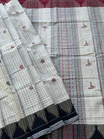 Organic tussar by cotton kotpad Odisha weave saree