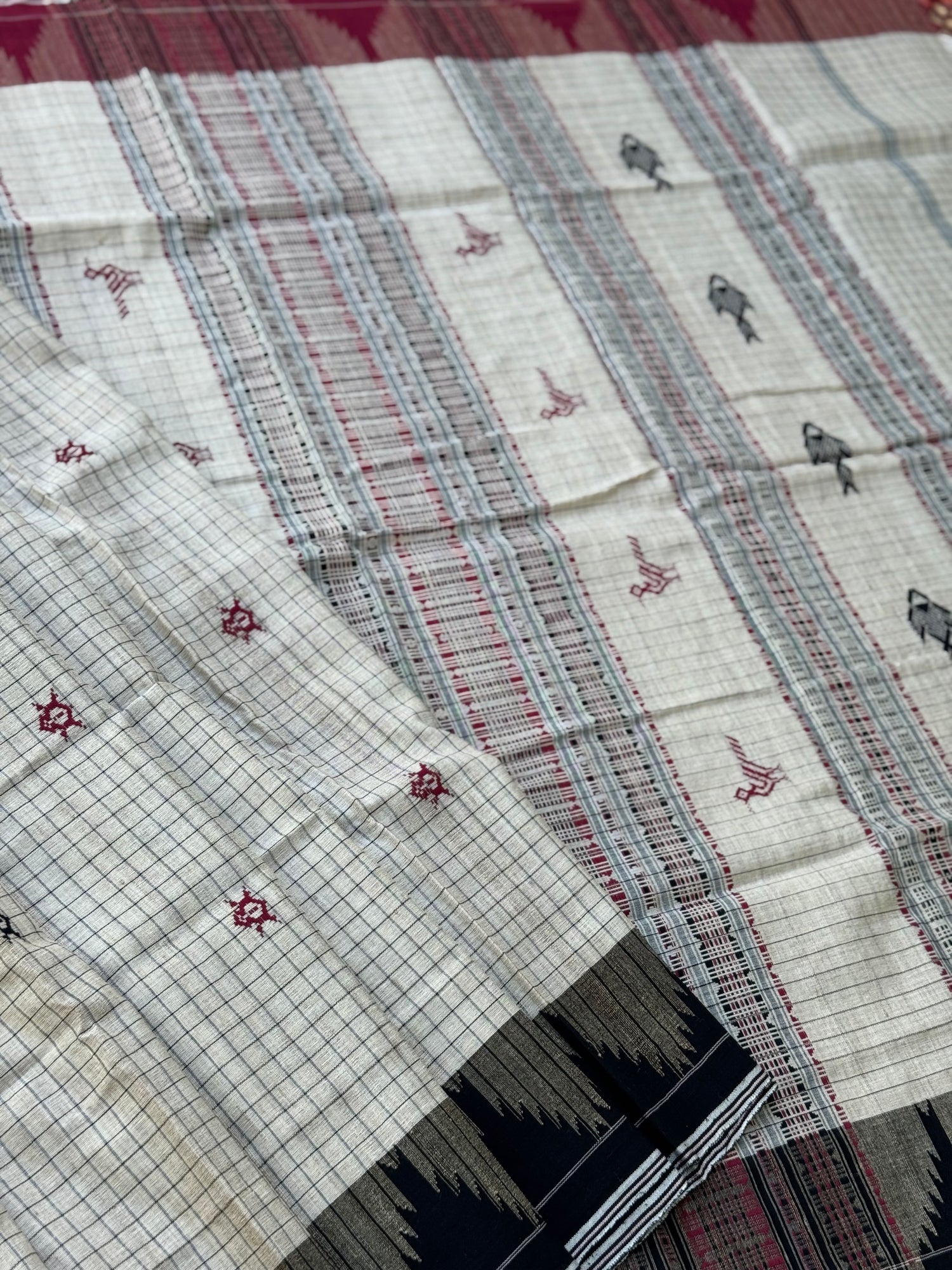 Organic tussar by cotton kotpad Odisha weave saree
