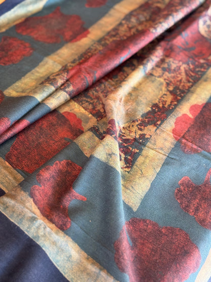 NATURAL DYED / VEGETABLE DYED HANDBLOCK PRINTS AJRAKH SILK DUPPATTA