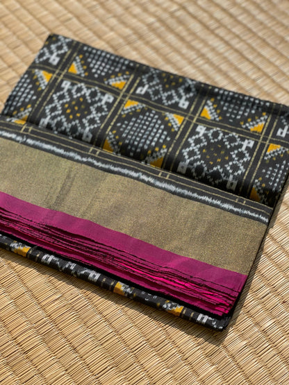 Revival Vintage Silk Ikkat On Premium Mulberry Silk Saree