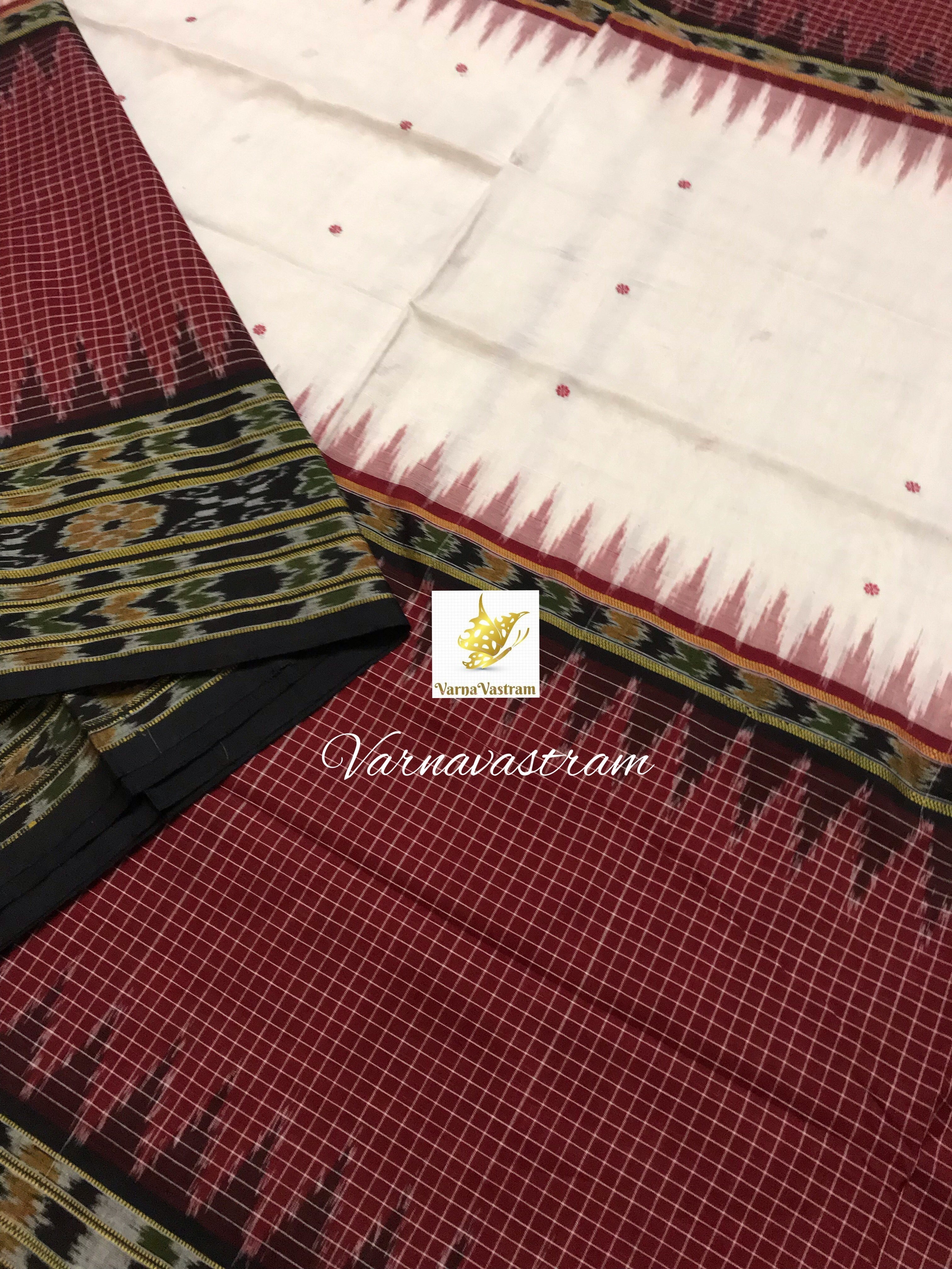 Chaudha Weave Tribal Odisha Ikkat Cotton Saree