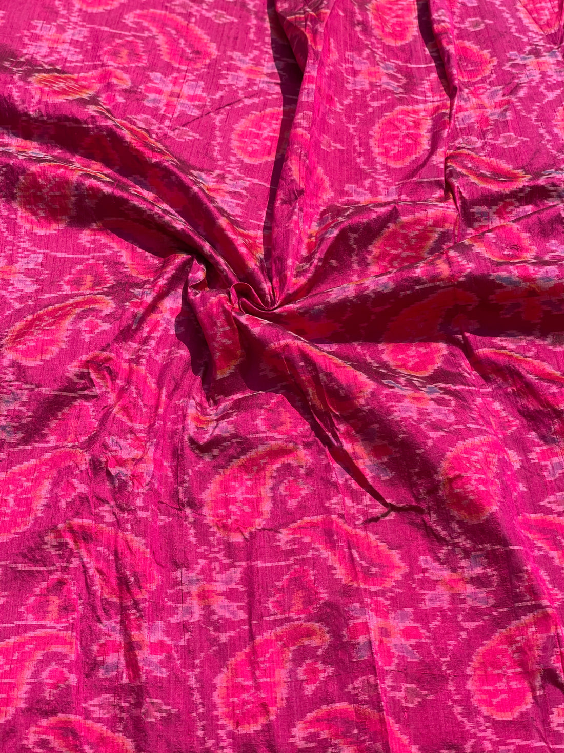 Raw Silk contemporary silk Ikkat Yardage
