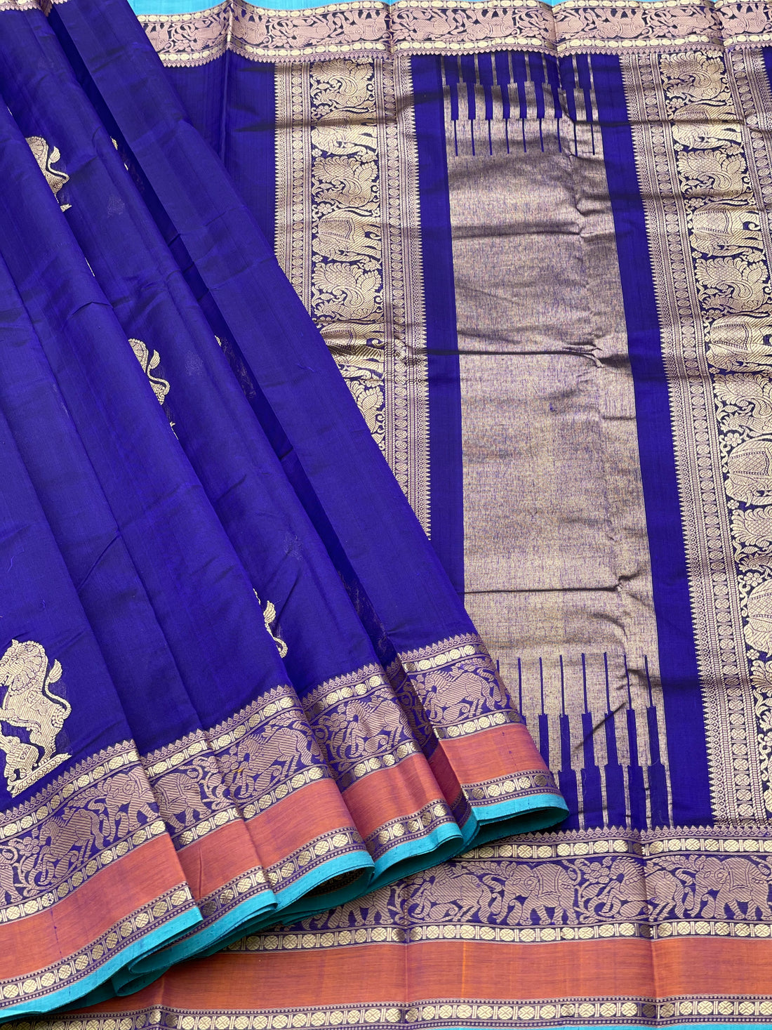 Royal Blue Kanchi Silk Cotton Saree