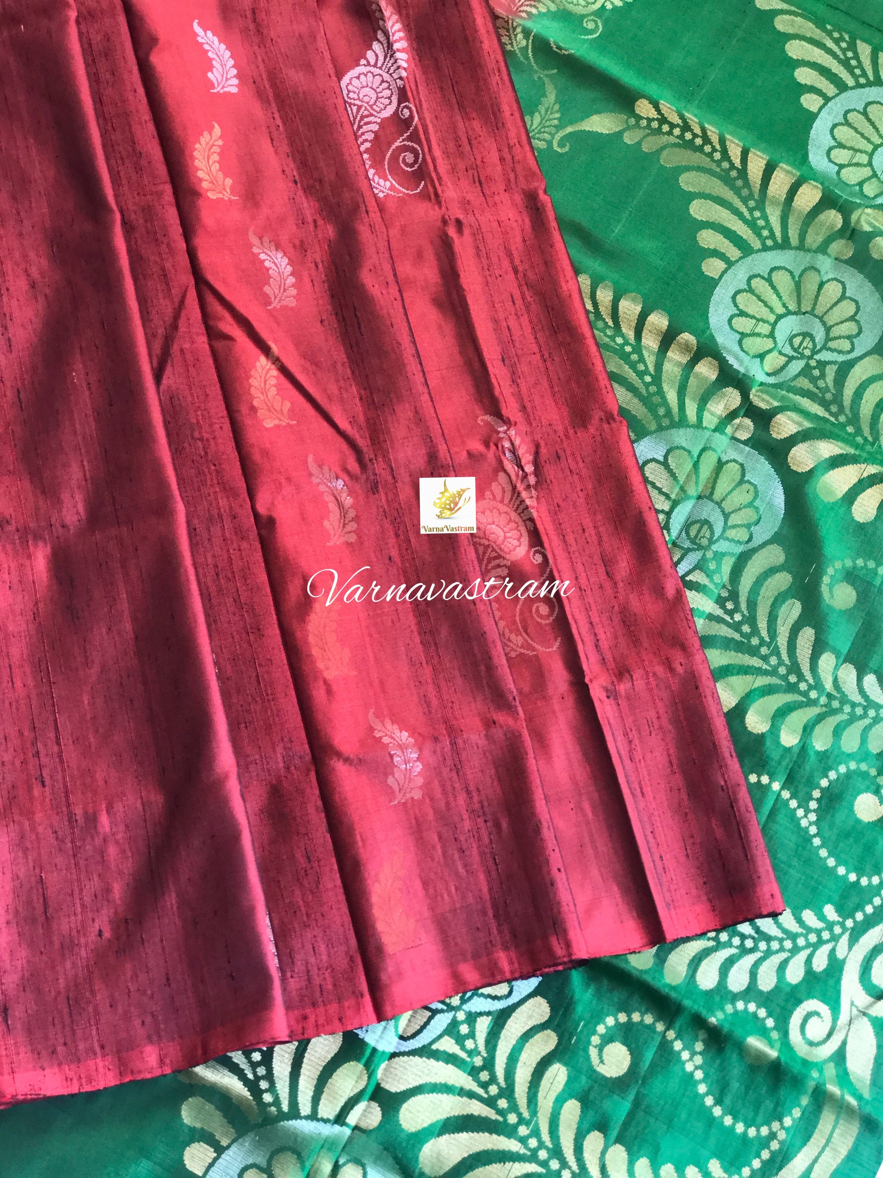 Handwoven Soft Silk With Kanchivaram saree
