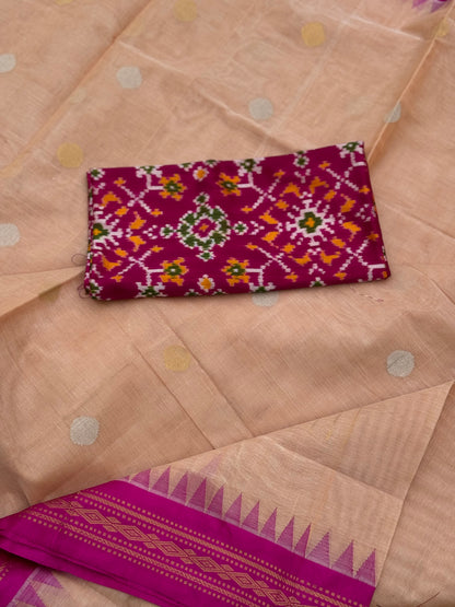 Handspun and handwoven ponduru Khadhi jamdani cotton saree