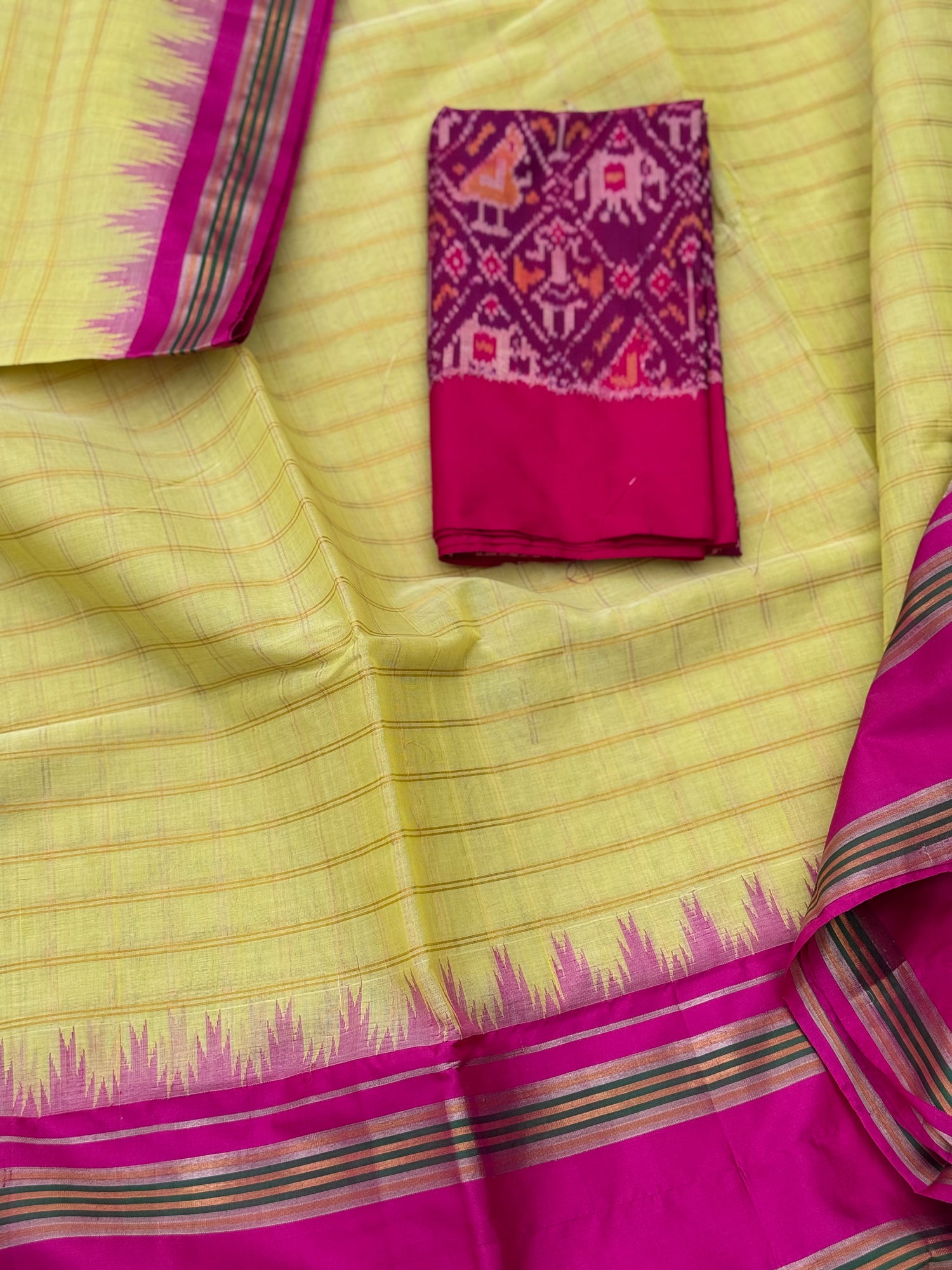 Handspun and handwoven ponduru Khadhi jamdani cotton saree