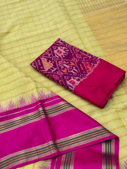 Handspun and handwoven ponduru Khadhi jamdani cotton saree
