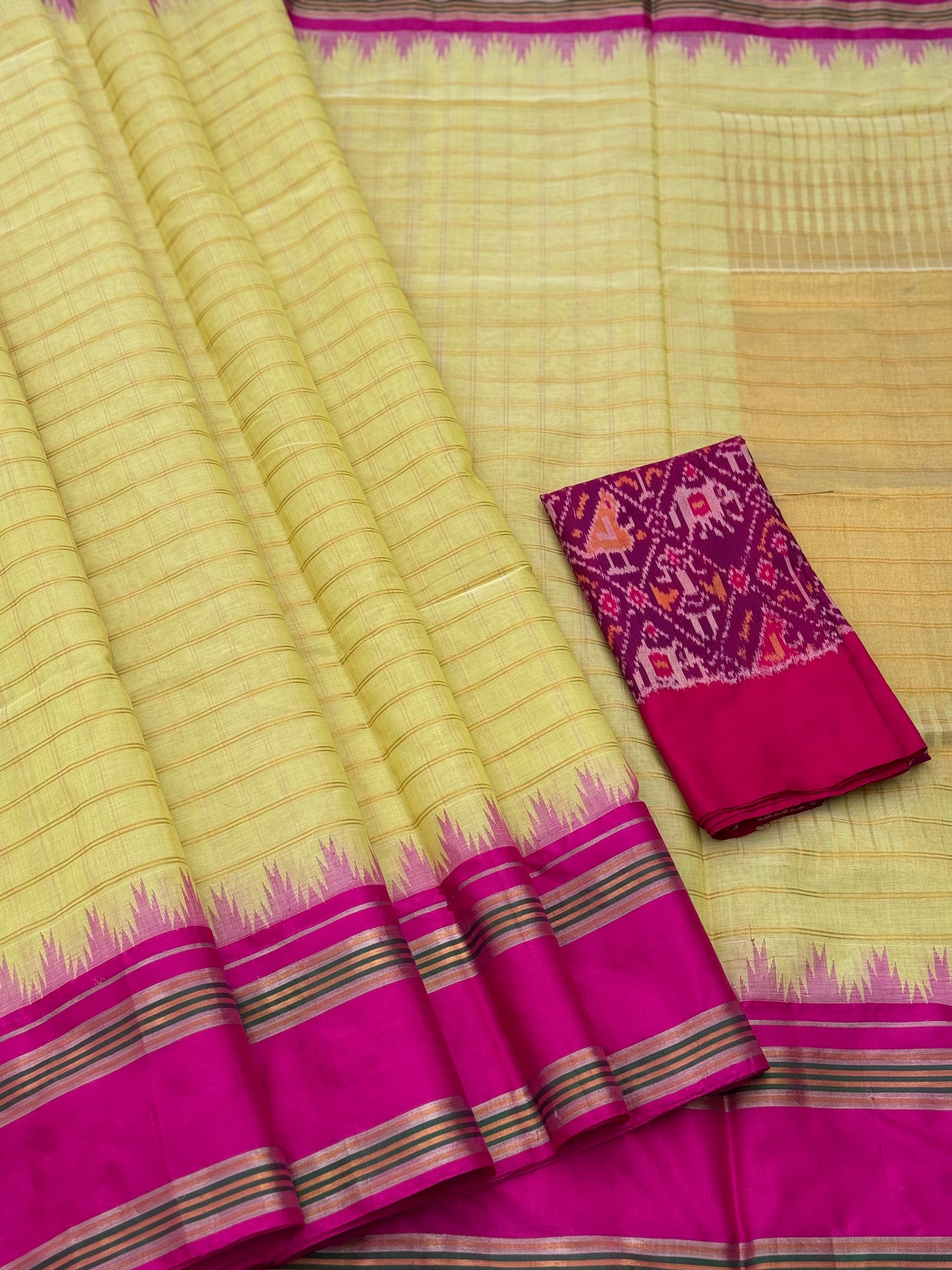 Handspun and handwoven ponduru Khadhi jamdani cotton saree