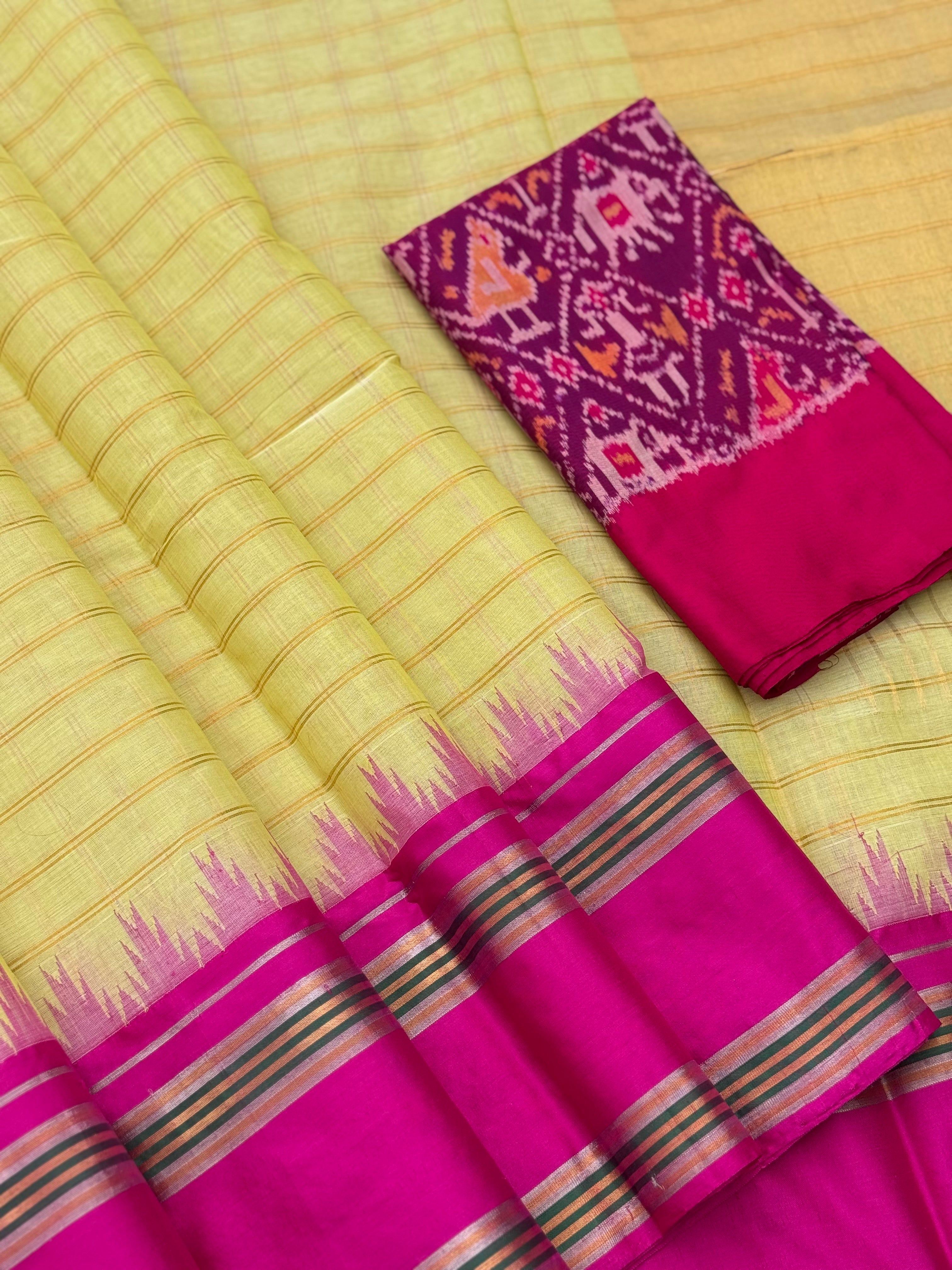 Handspun and handwoven ponduru Khadhi jamdani cotton saree