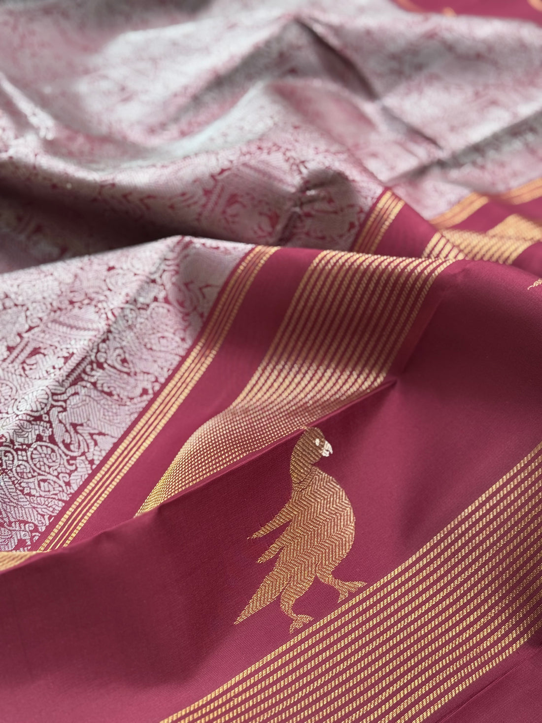 A stunner Masterpiece Garudaseva Adai kanchivaram woven silk saree