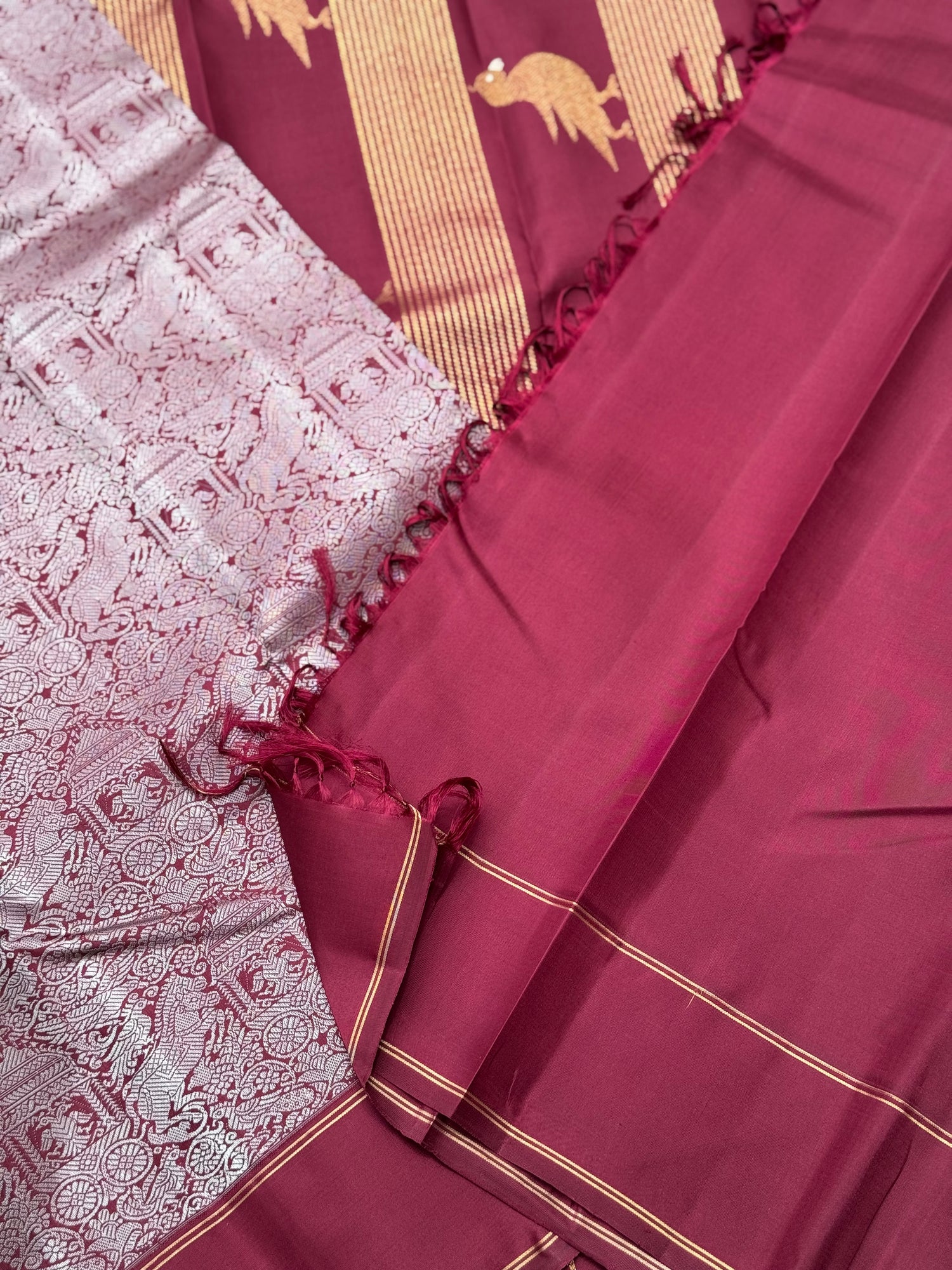 A stunner Masterpiece Garudaseva Adai kanchivaram woven silk saree