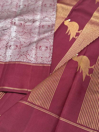A stunner Masterpiece Garudaseva Adai kanchivaram woven silk saree