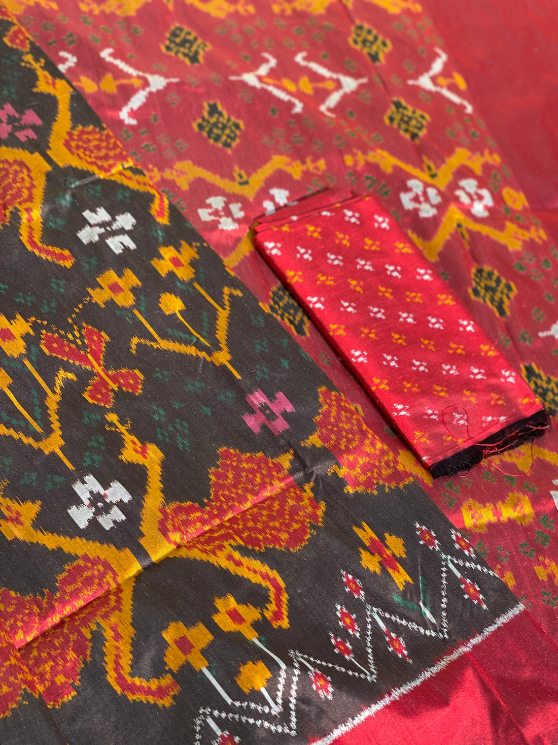 NARUVI - A Cambodian Inspired silk ikkat saree, a vintage museum piece archive from south east Asia