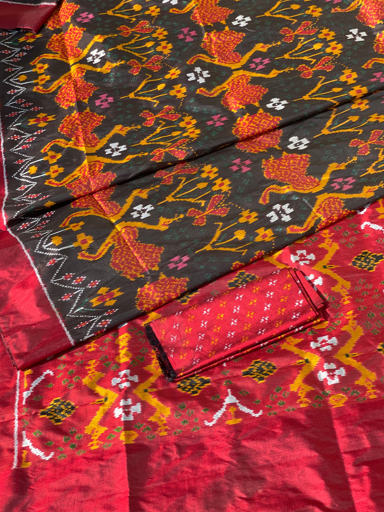 NARUVI - A Cambodian Inspired silk ikkat saree, a vintage museum piece archive from south east Asia