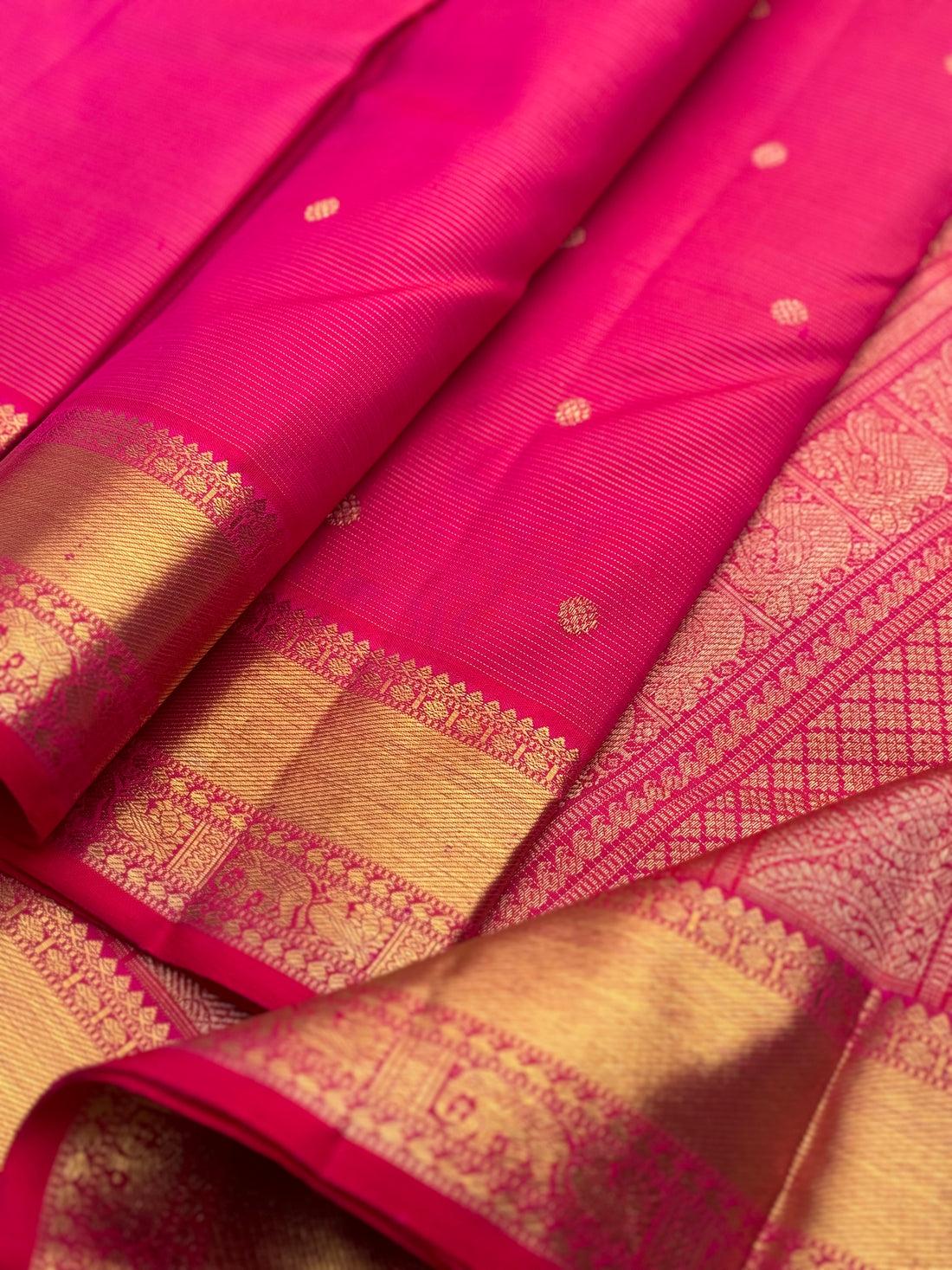 Peachish Pink Heirloom Vairaoosi Kanchivaram Silk Saree