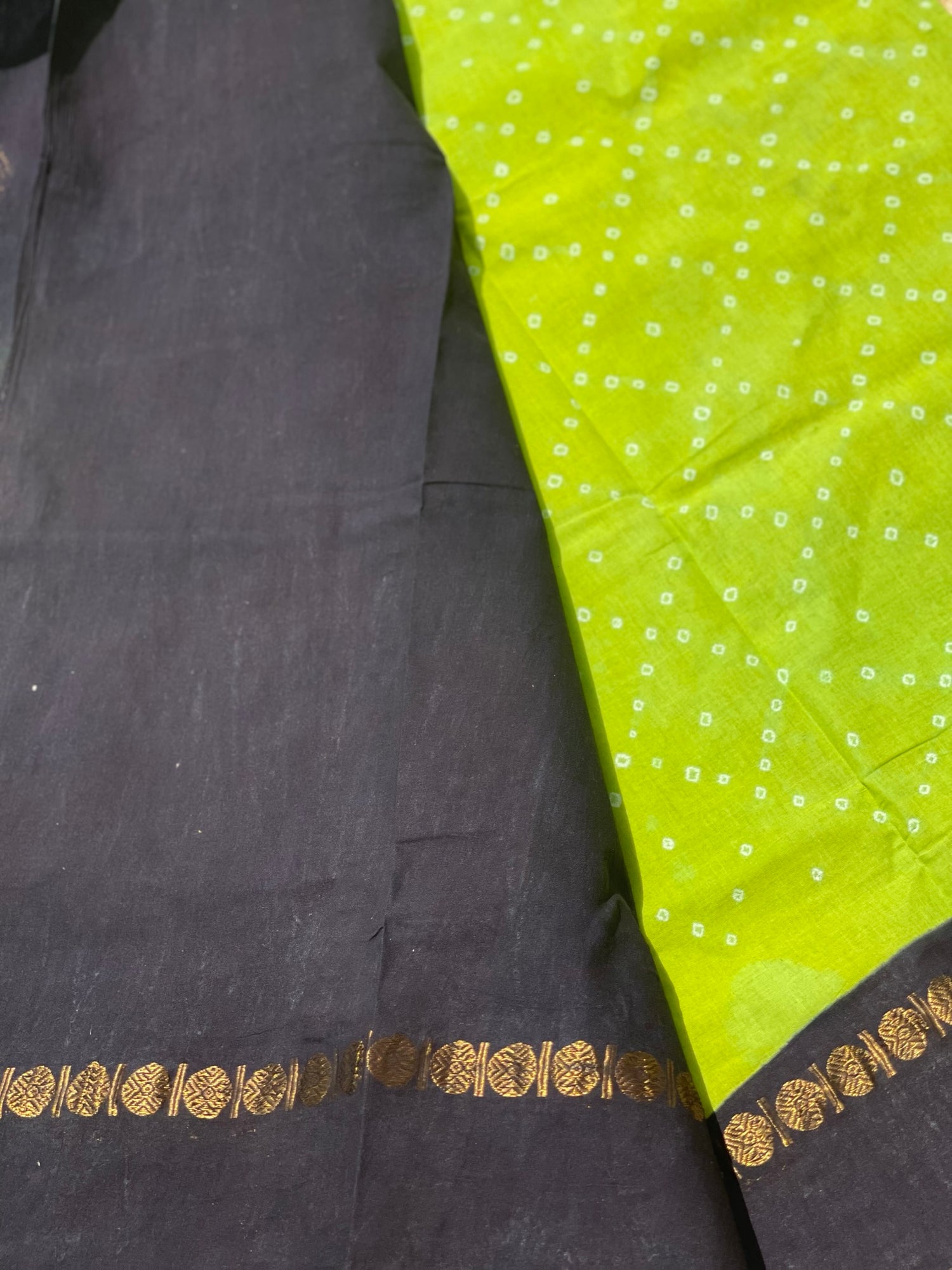 Handkotted And Tie Dyed Madurai Kaikattu Sungudi Cotton