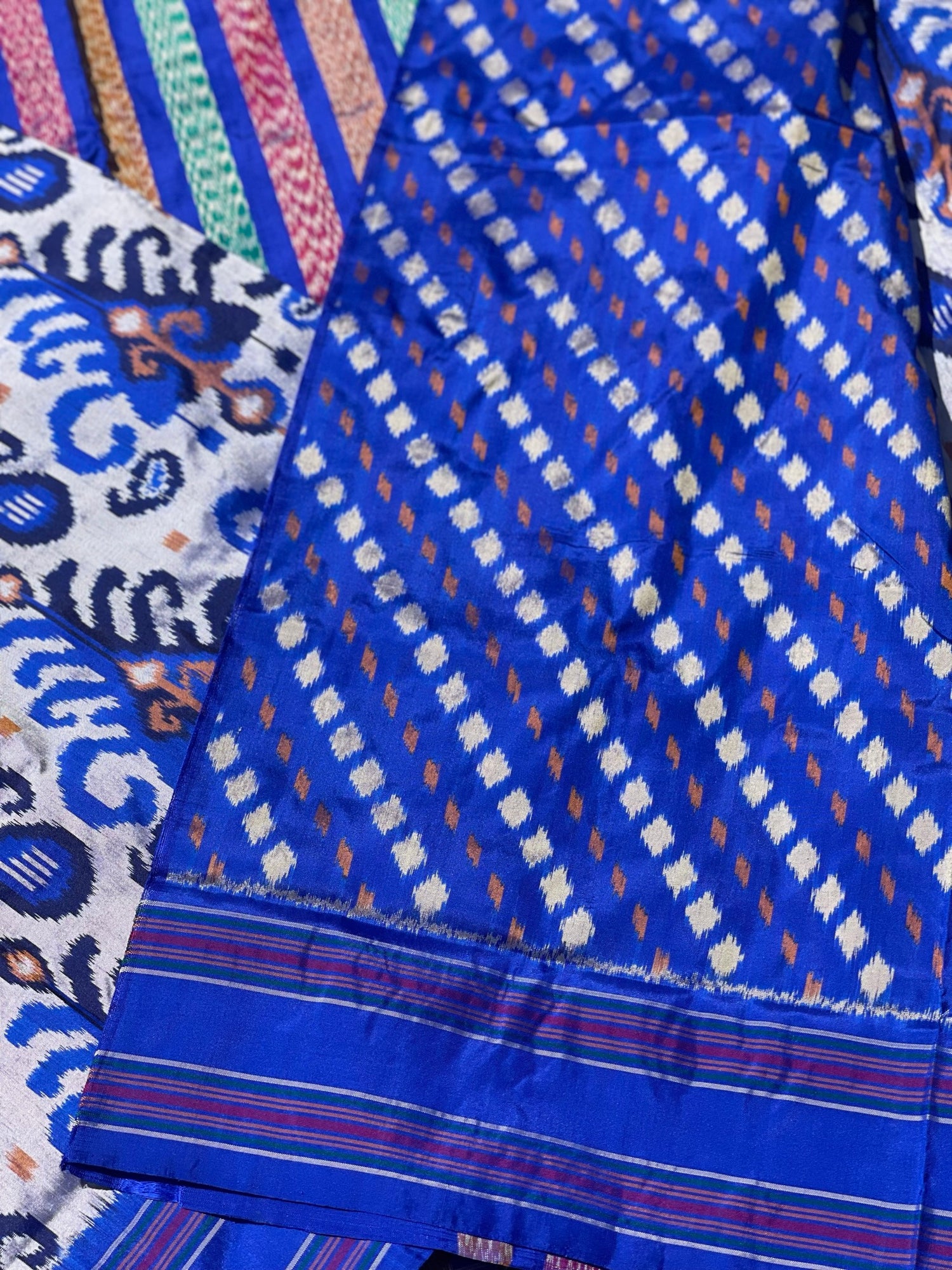 Designer Cut Brand Exclusive Uzbek Inspired Silk Ikkat Saree