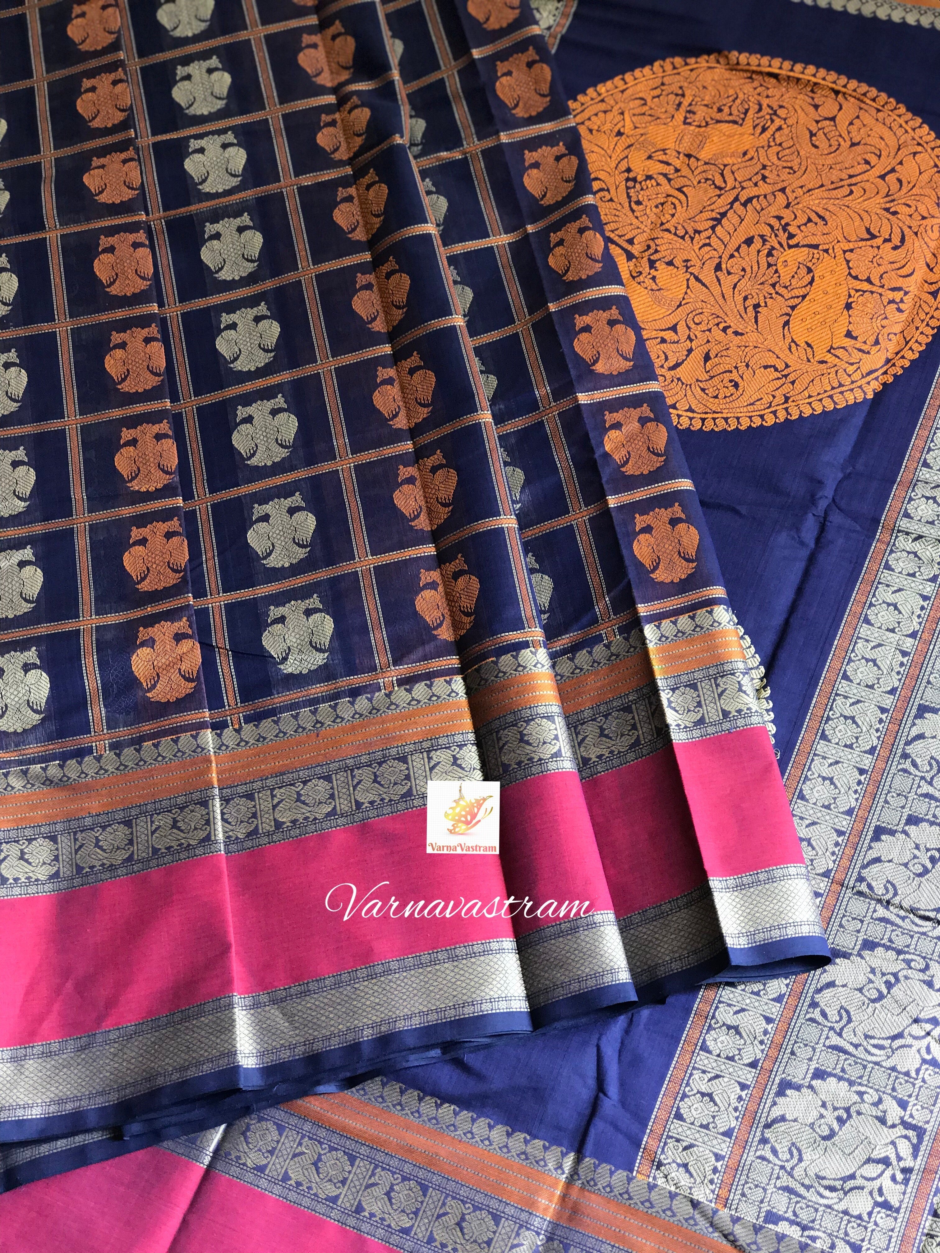 1000 Buttas Gandhaberunda Kanchi Cotton Saree