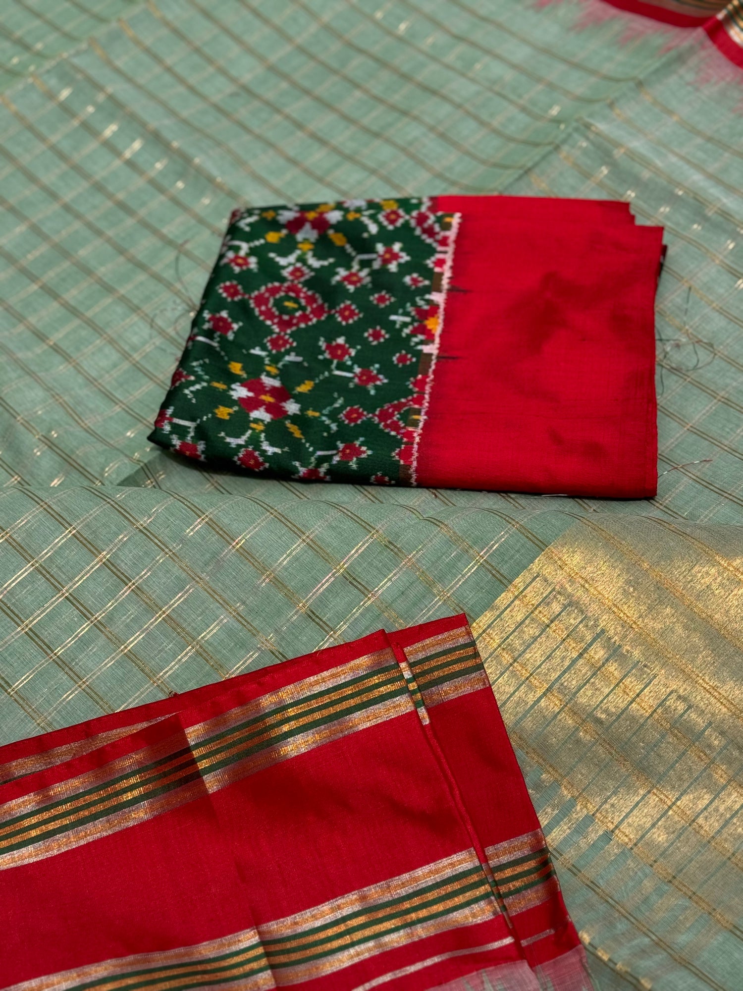 Handspun and handwoven ponduru Khadhi cotton saree