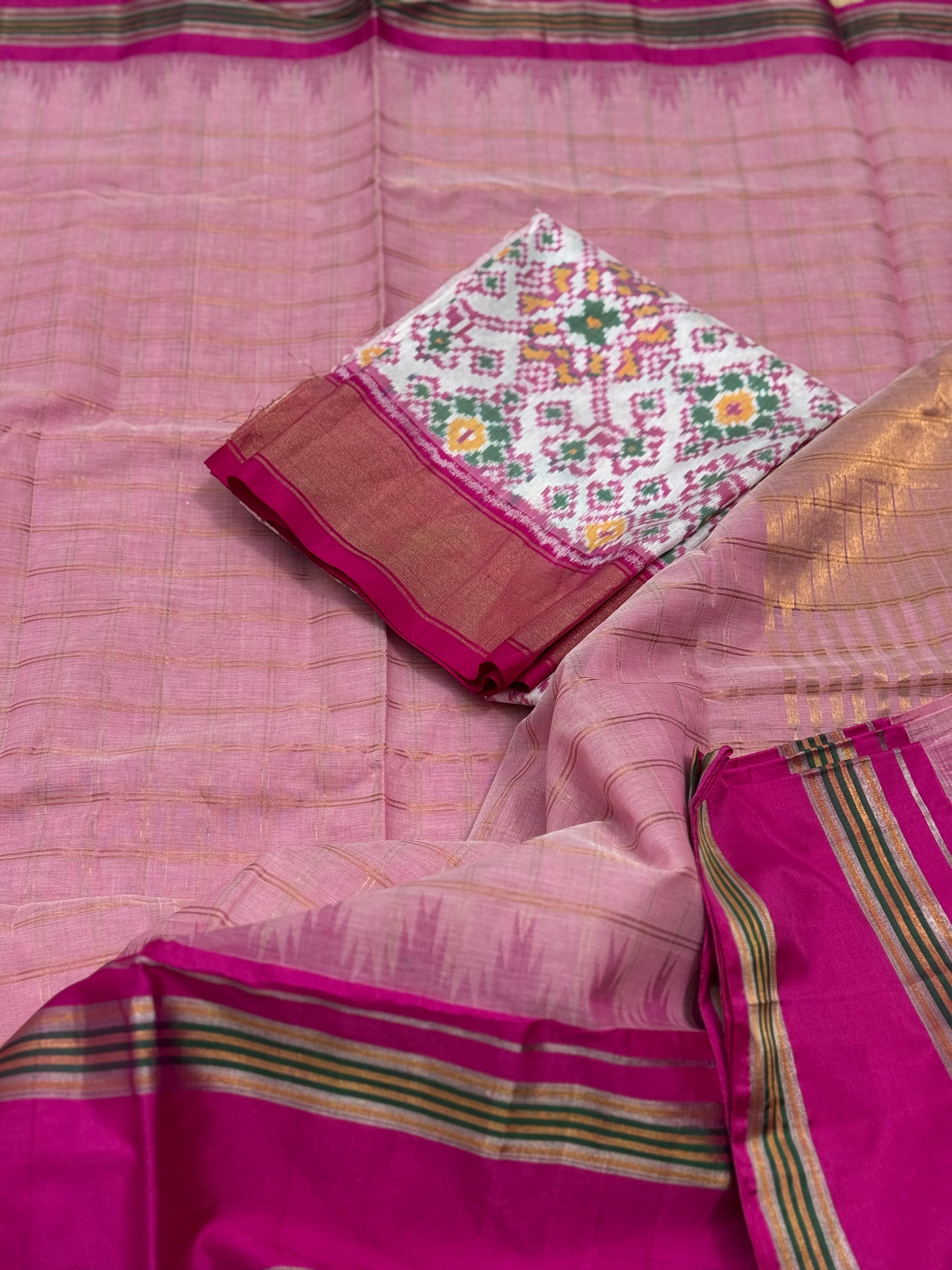 Handspun and handwoven ponduru Khadhi cotton saree