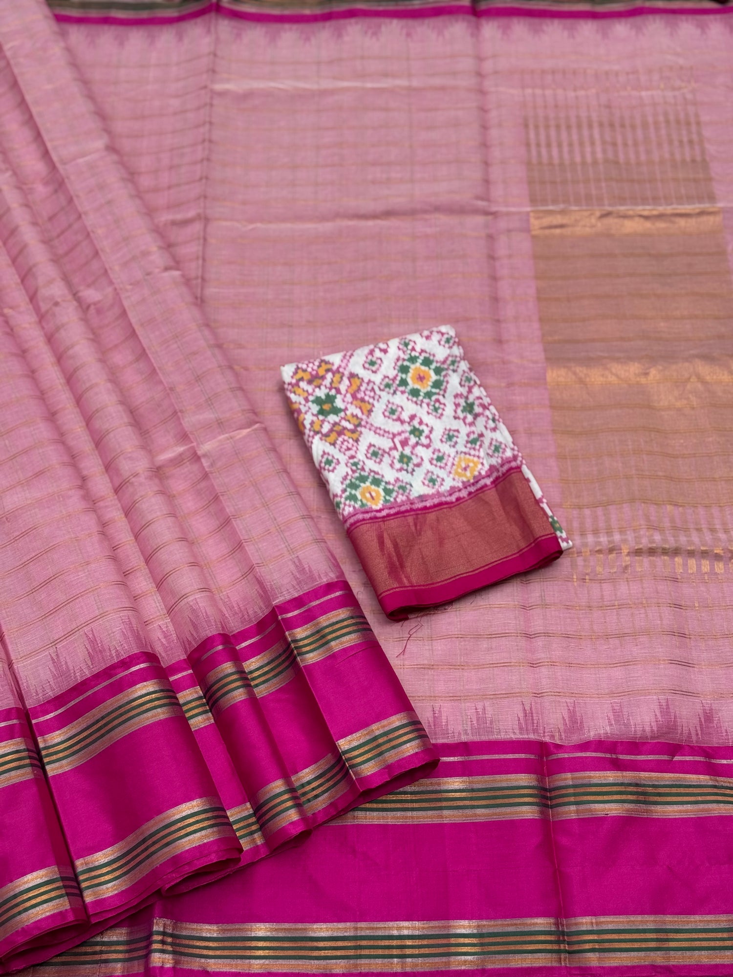 Handspun and handwoven ponduru Khadhi cotton saree