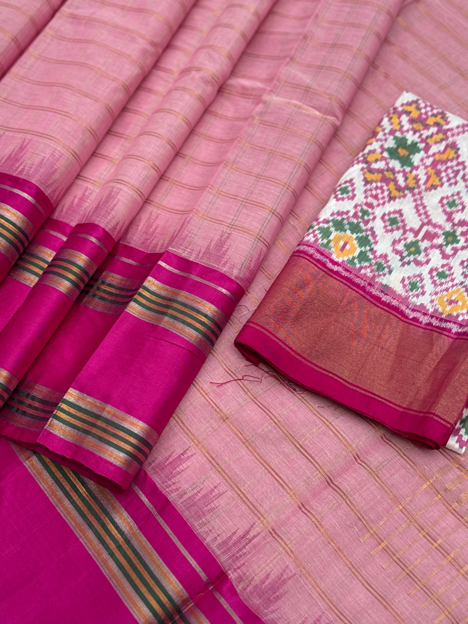 Handspun and handwoven ponduru Khadhi cotton saree