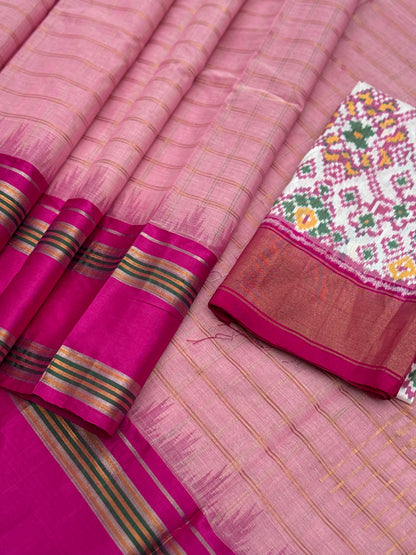 Handspun and handwoven ponduru Khadhi cotton saree
