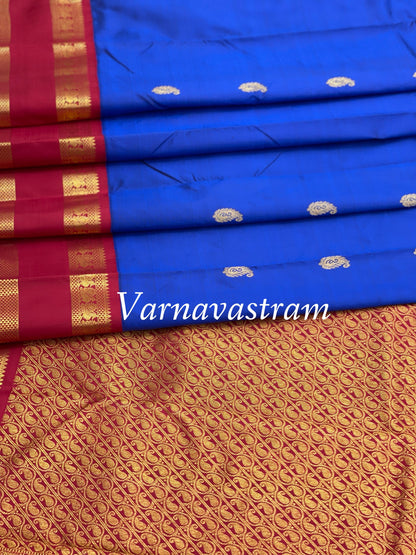 Korvai Silk Kanchivaram With Araimadam Pattern Weave Border In Traditional Style Saree